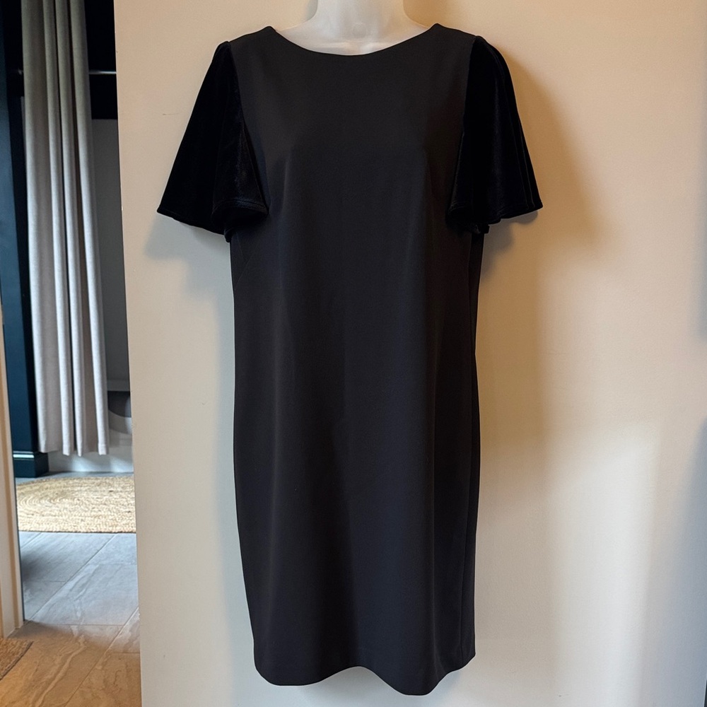 Calvin Klein Black Mini Dress with Velvet Accents